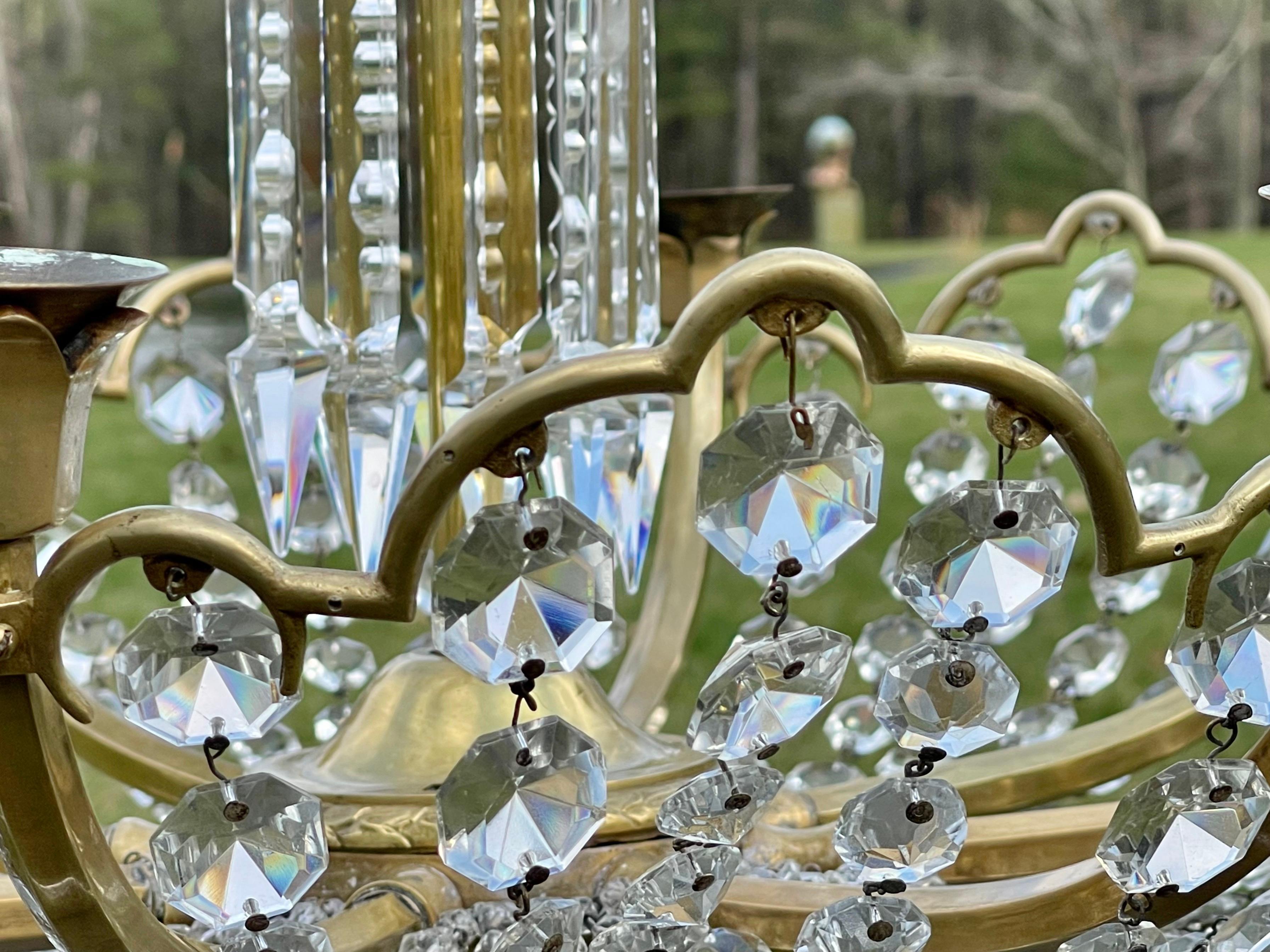 Fountain Cut Crystal Chandelier For Sale 4