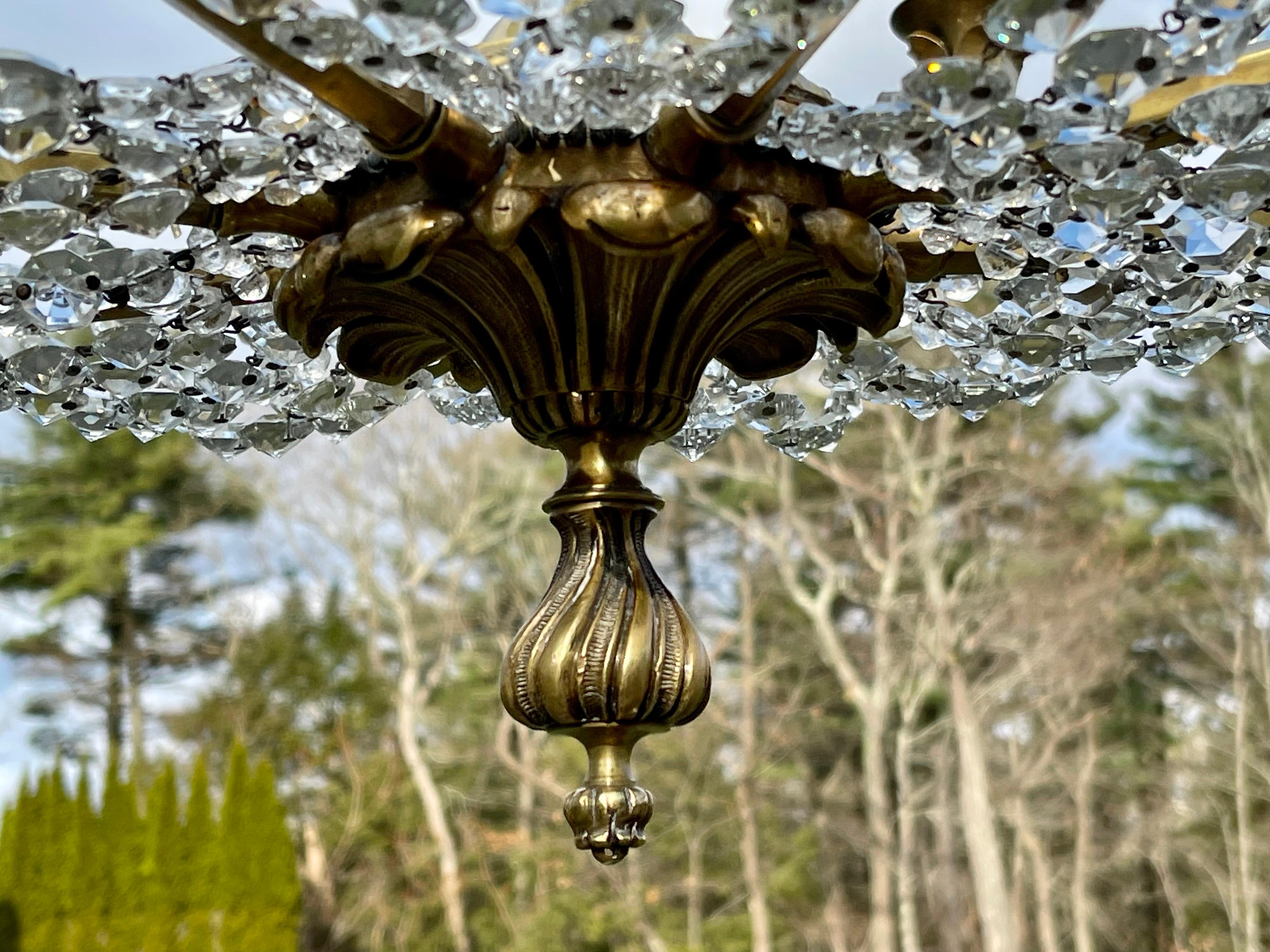 19th Century Fountain Cut Crystal Chandelier For Sale