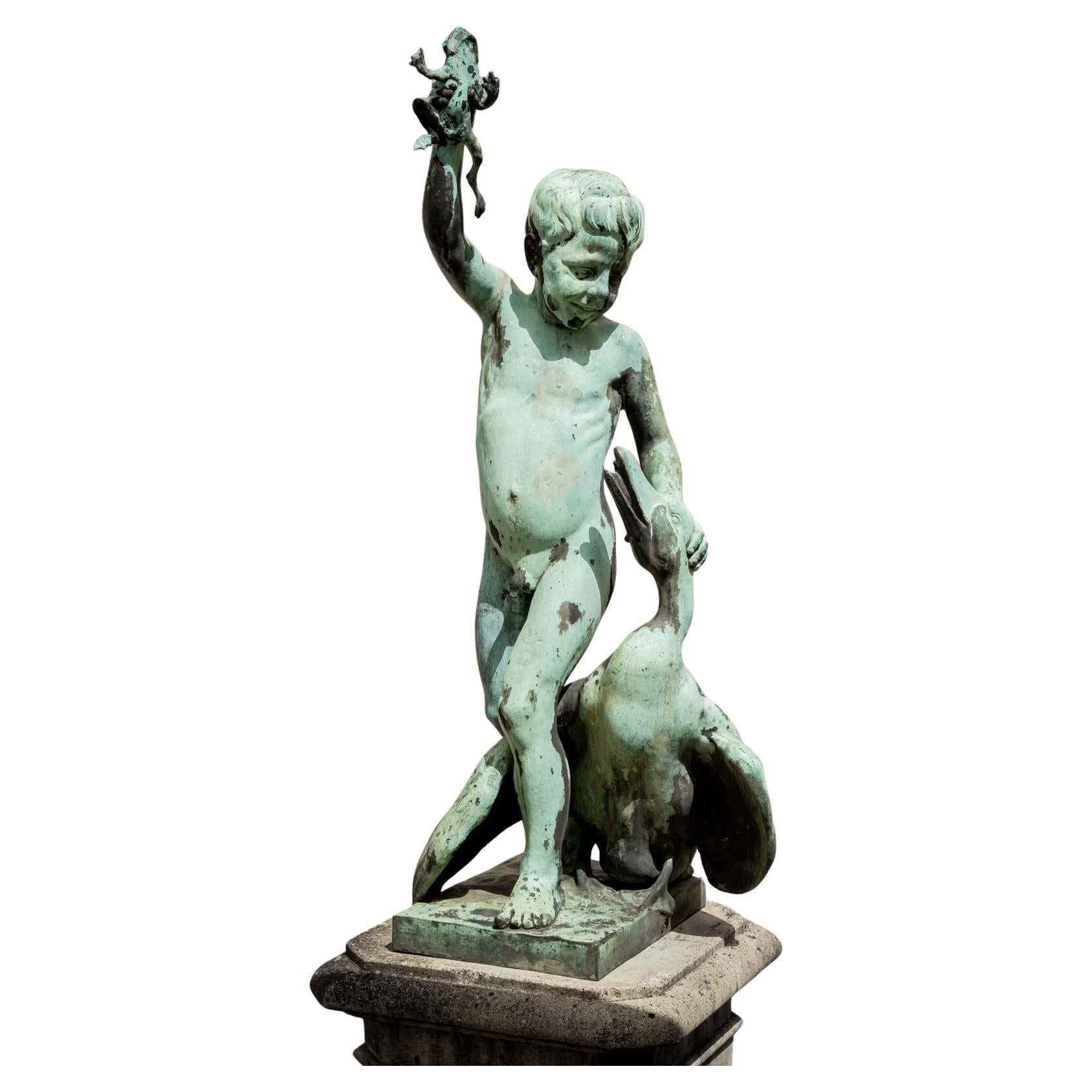Fountain Head of a Boy with Frog and Goose, 19th Century