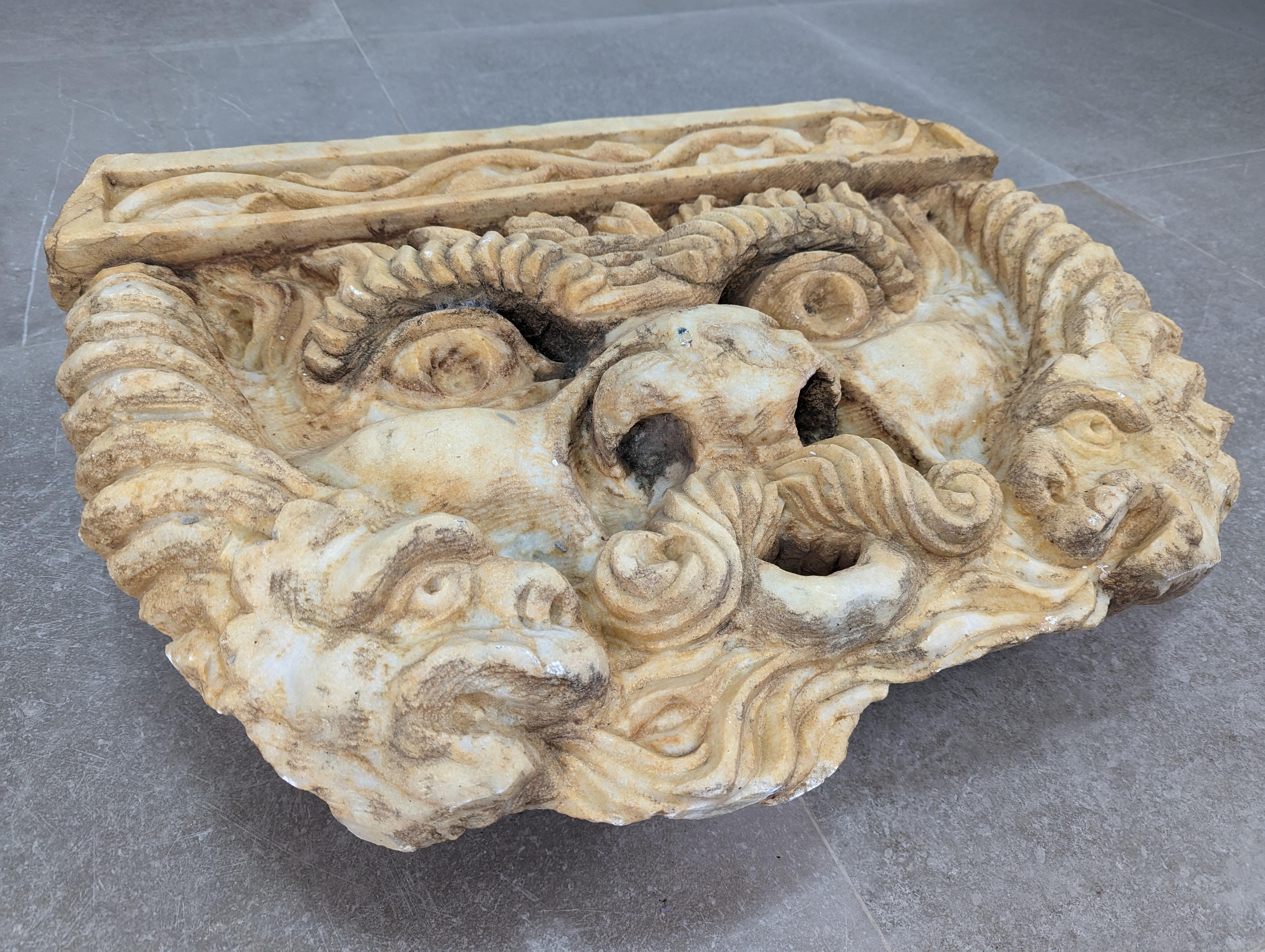20th Century Fountain Head of Neptune and Dragons For Sale