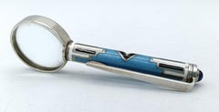 Fountain pen Ballpoint pen and pocket magnifying glass Set enamel Salimbeni