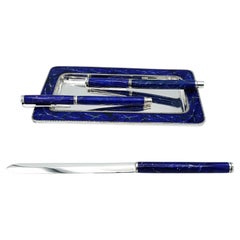 Füllfederhalter Kugelschreiber Tablett und Brieföffner für Desk Set Emaille Salimbeni