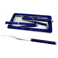 Fountain pen Ballpoint pen Tray and Letter Opener for Desk Set enamel Salimbeni
