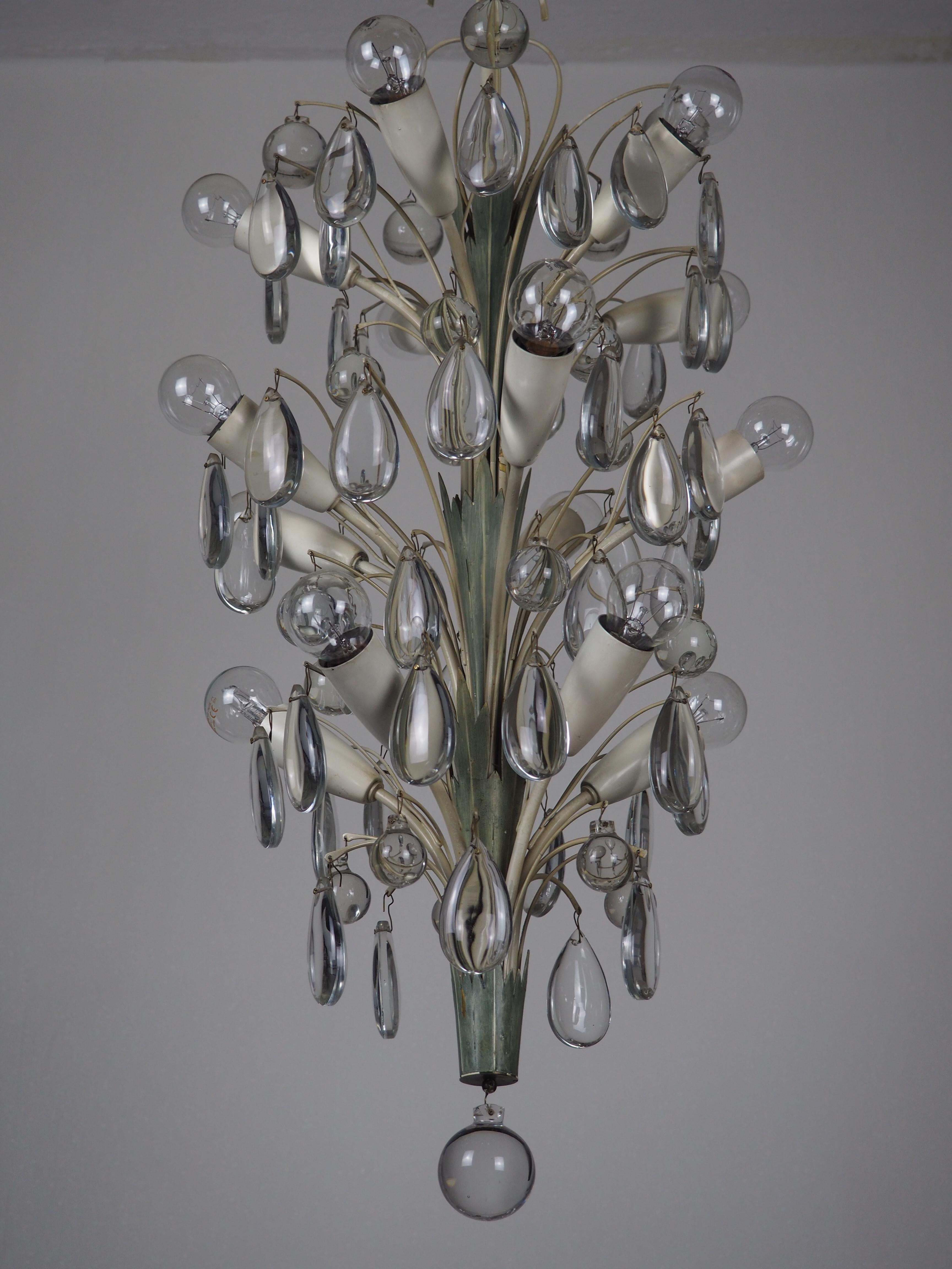 Fountain Chandelier by Vereinigte Werkstätten Munich, Germany, circa 1950s For Sale 4