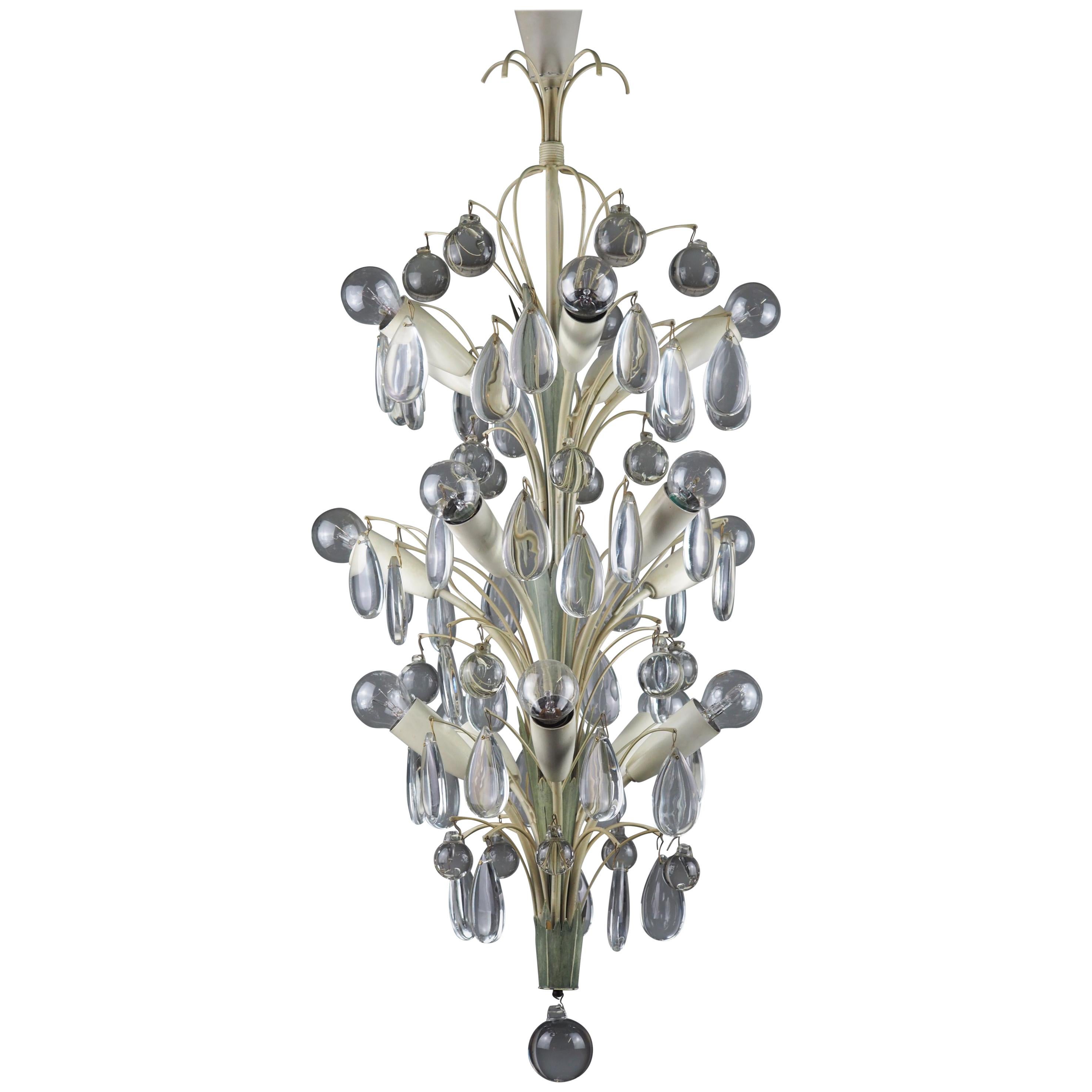 Fountain Chandelier by Vereinigte Werkstätten Munich, Germany, circa 1950s For Sale