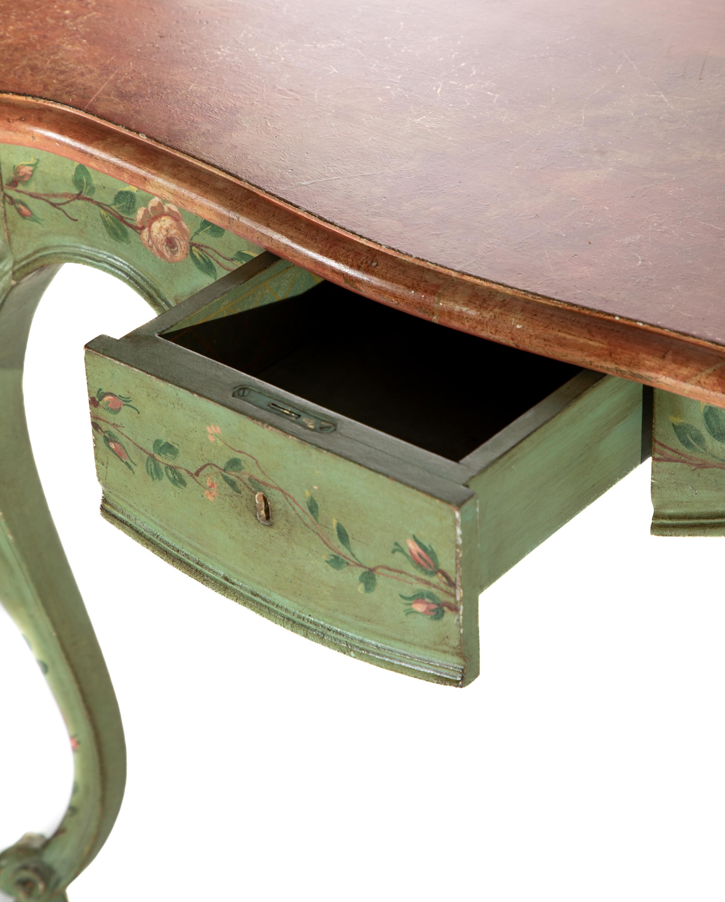 20th Century Fountvieille Hand-Painted Writing Table by Patina For Sale