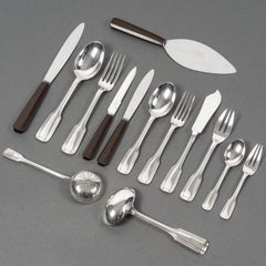 FOUQUET LAPAR - 147-piece Art Deco solid silver cutlery set circa 1930