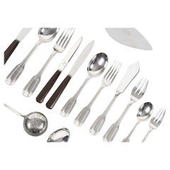 FOUQUET LAPAR - 147-piece Art Deco solid silver cutlery set circa 1930