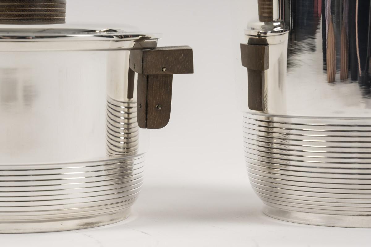 Fouquet Lapar - Servizio da tè e caffè in argento massiccio Art Deco a 3 pezzi in vendita 4