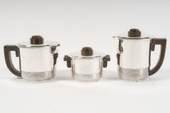 Fouquet Lapar - 3-piece Art Deco solid silver tea and coffee set