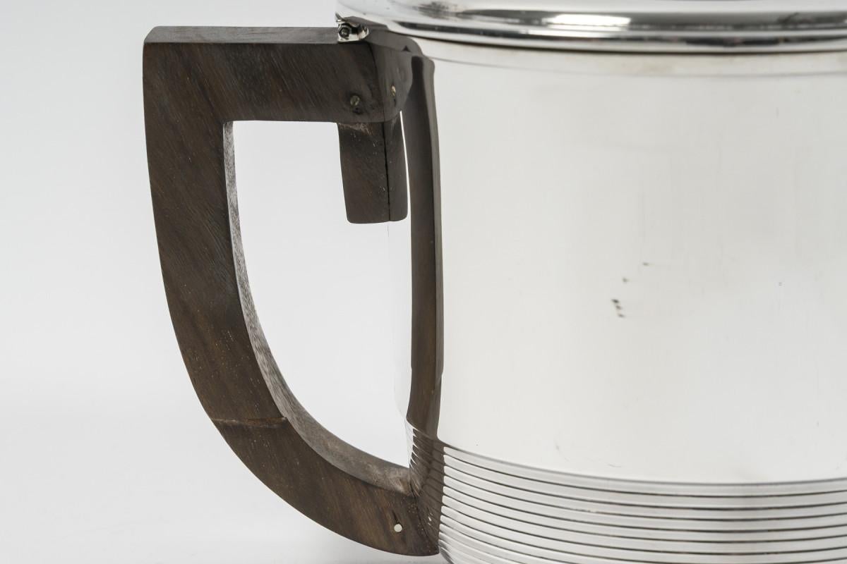 Argento Fouquet Lapar - Servizio da tè e caffè in argento massiccio Art Deco a 3 pezzi in vendita