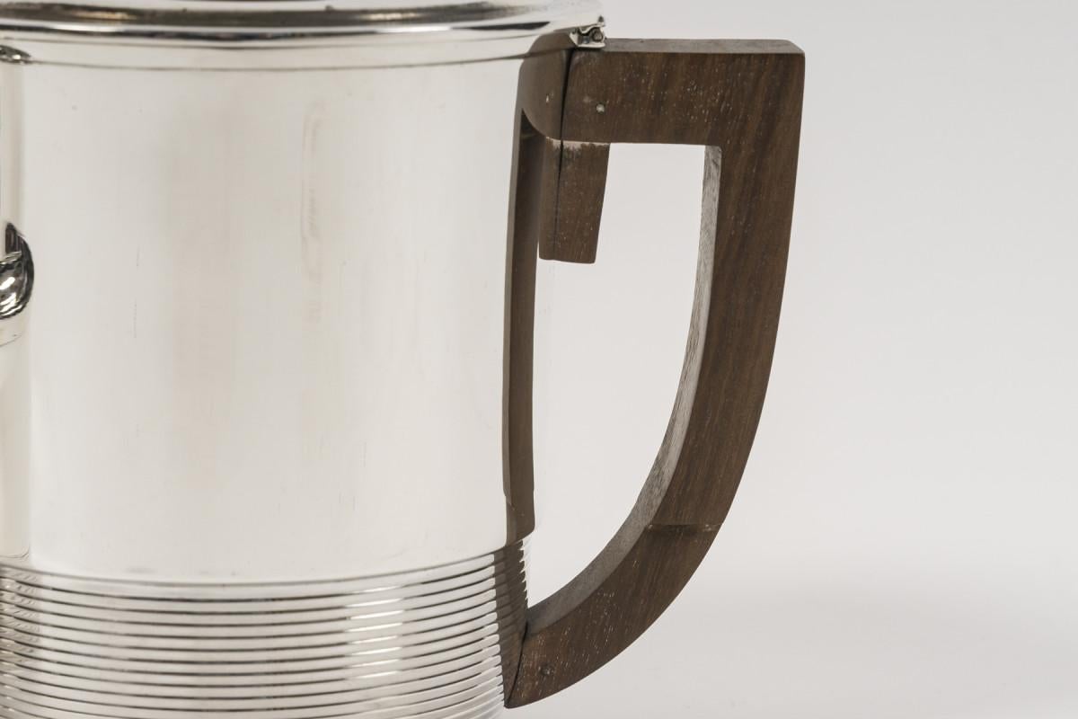 Fouquet Lapar - Servizio da tè e caffè in argento massiccio Art Deco a 3 pezzi in vendita 3