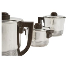 Fouquet Lapar - 3-piece Art Deco solid silver tea and coffee set