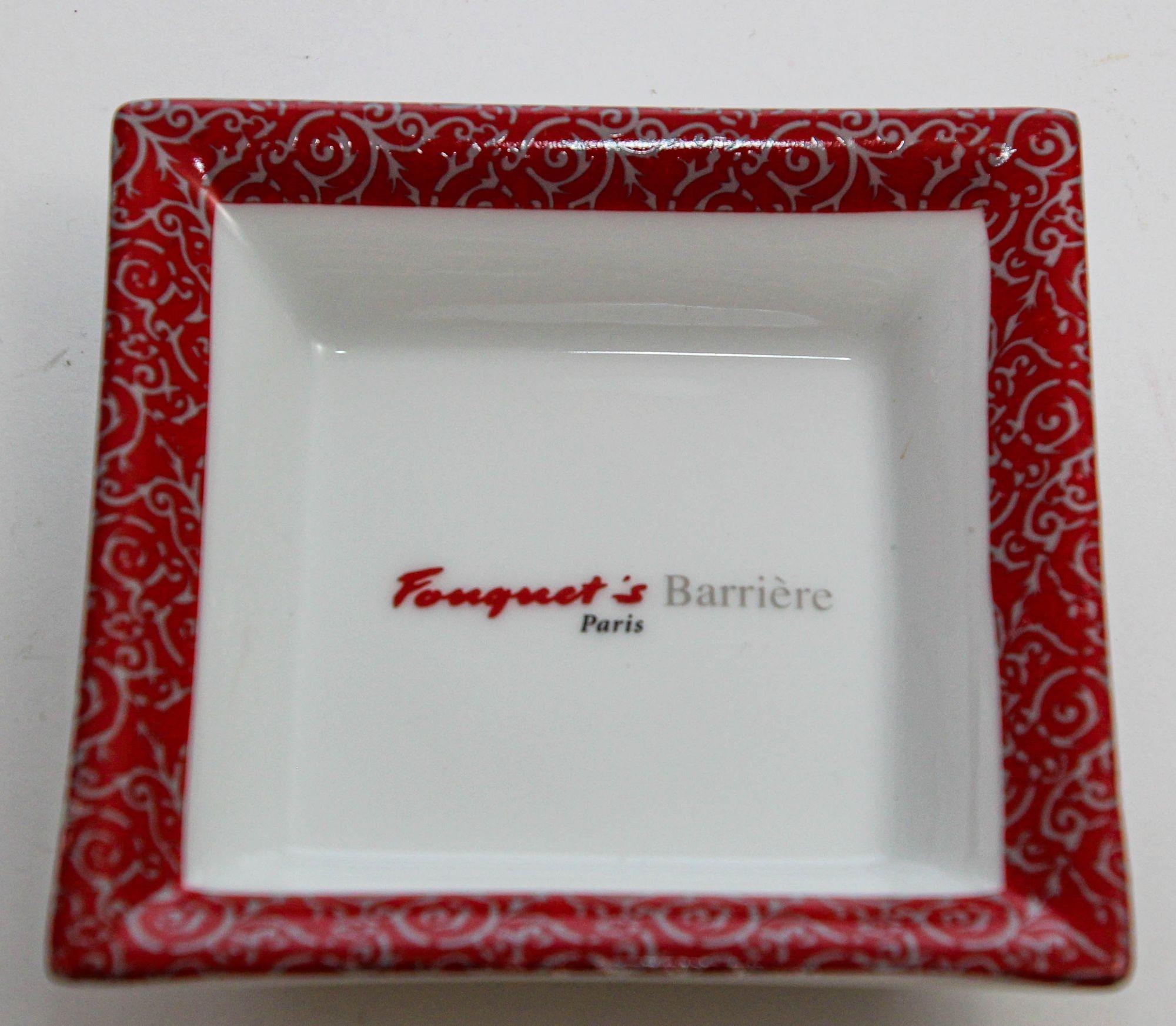 French Provincial Fouquet's Barriere Paris Porcelain Ashtray Dish Catchall France 1980s