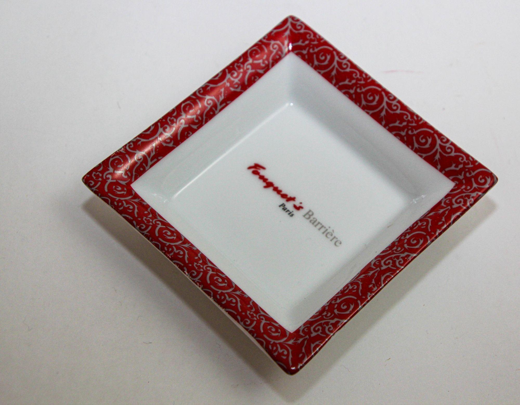 20th Century Fouquet's Barriere Paris Porcelain Ashtray Dish Catchall France 1980s