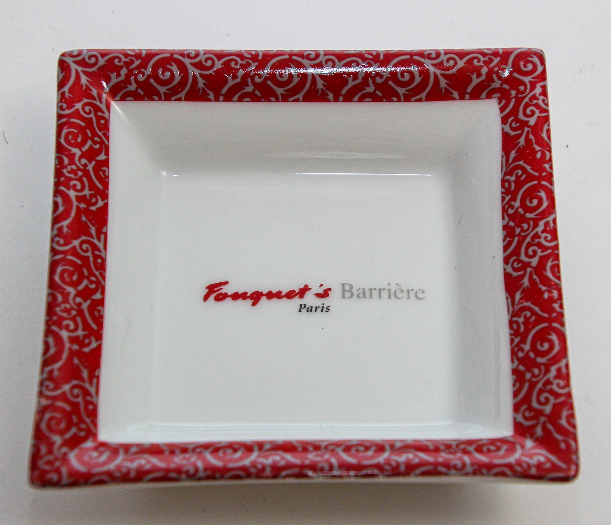 Fouquet's Barriere Paris Porcelain Ashtray Dish Catchall France 1980s 1