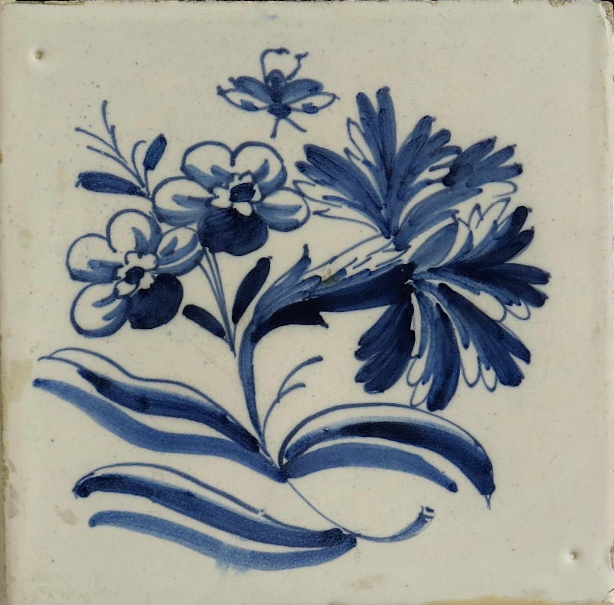 Four 17th Century Delft Blue and White Wall Tiles on Frame Set 2, Netherlands In Good Condition For Sale In Lincoln, Lincolnshire