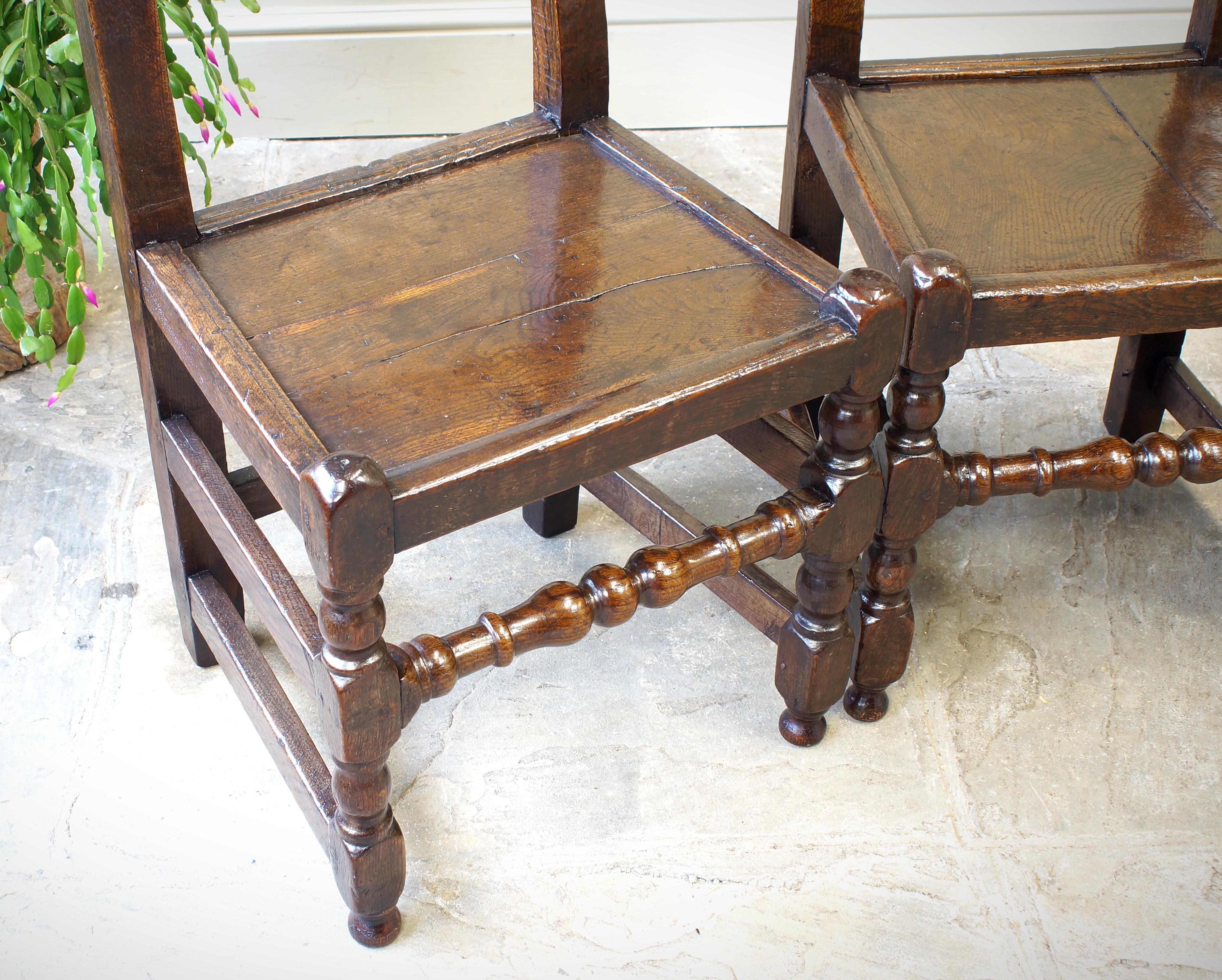 Four 17th Century Yorkshire Chairs/ Backstools. For Sale 2