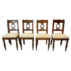 Antique Four 1860s French Classical Side Chairs