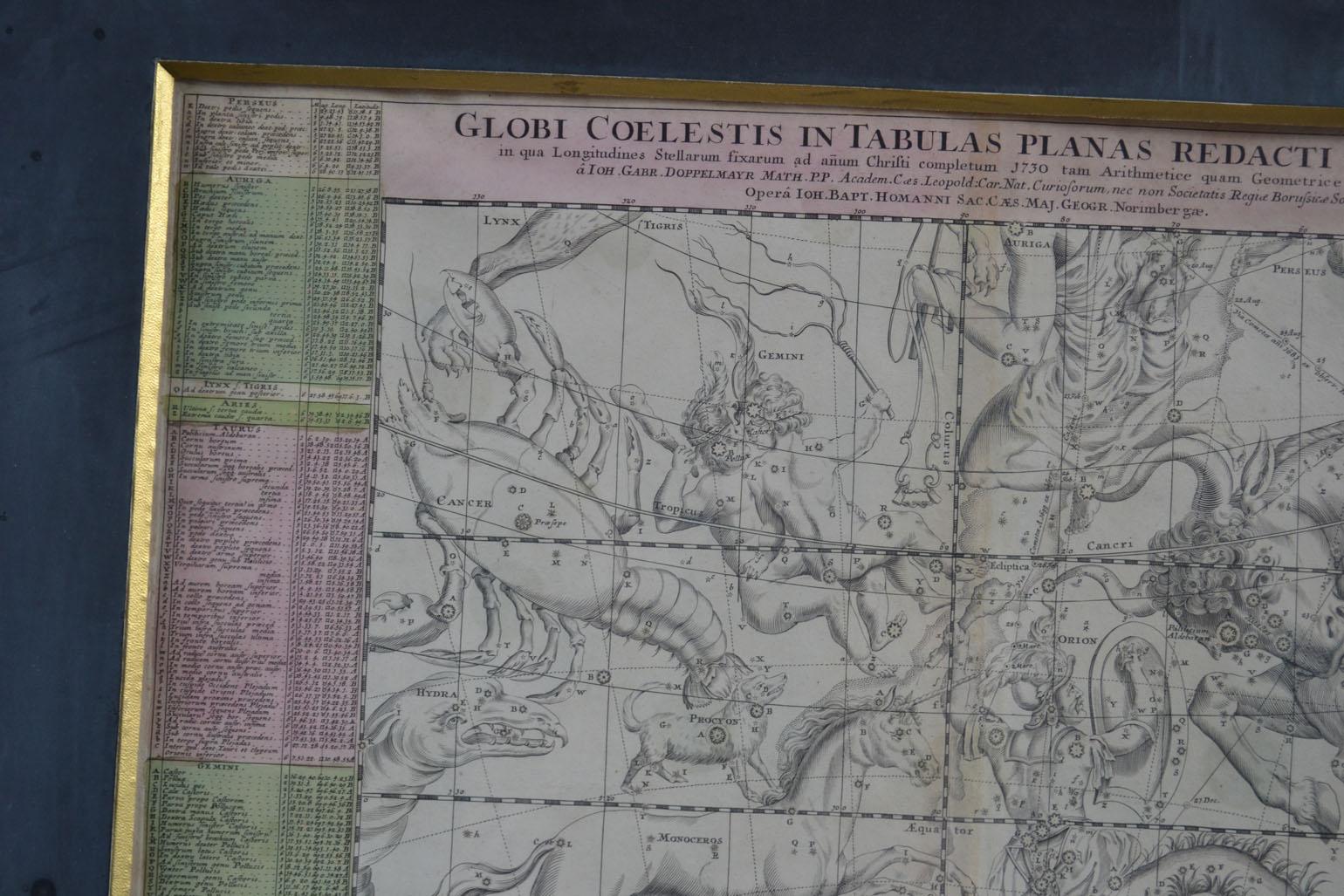 Vier Himmelskarten-Gravuren aus dem 18. Jahrhundert in Messingrahmen von Doppelmayr im Angebot 7