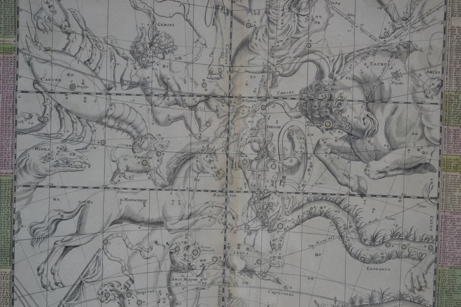 Vier Himmelskarten-Gravuren aus dem 18. Jahrhundert in Messingrahmen von Doppelmayr im Angebot 9