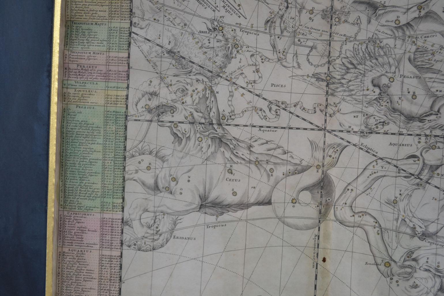 Vier Himmelskarten-Gravuren aus dem 18. Jahrhundert in Messingrahmen von Doppelmayr im Angebot 3