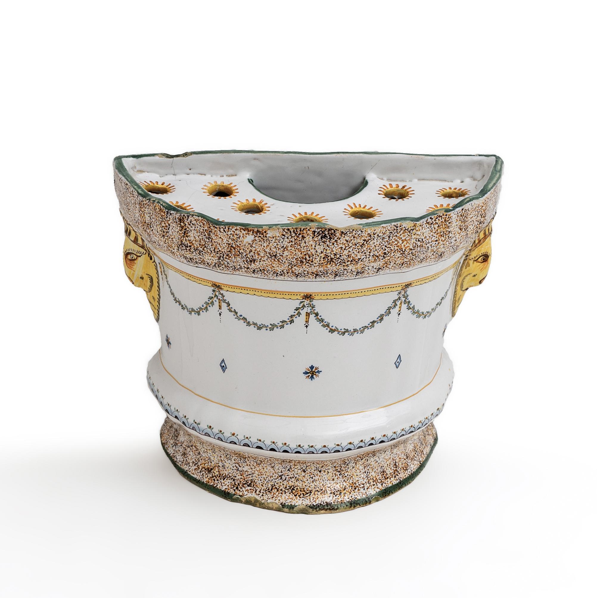 Late 18th Century Four 18th Century France Majolica Planters Moustiers and Provence Manufactory