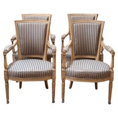 Four 18th Century French Louis XVI – Directoire Fauteuils Armchairs