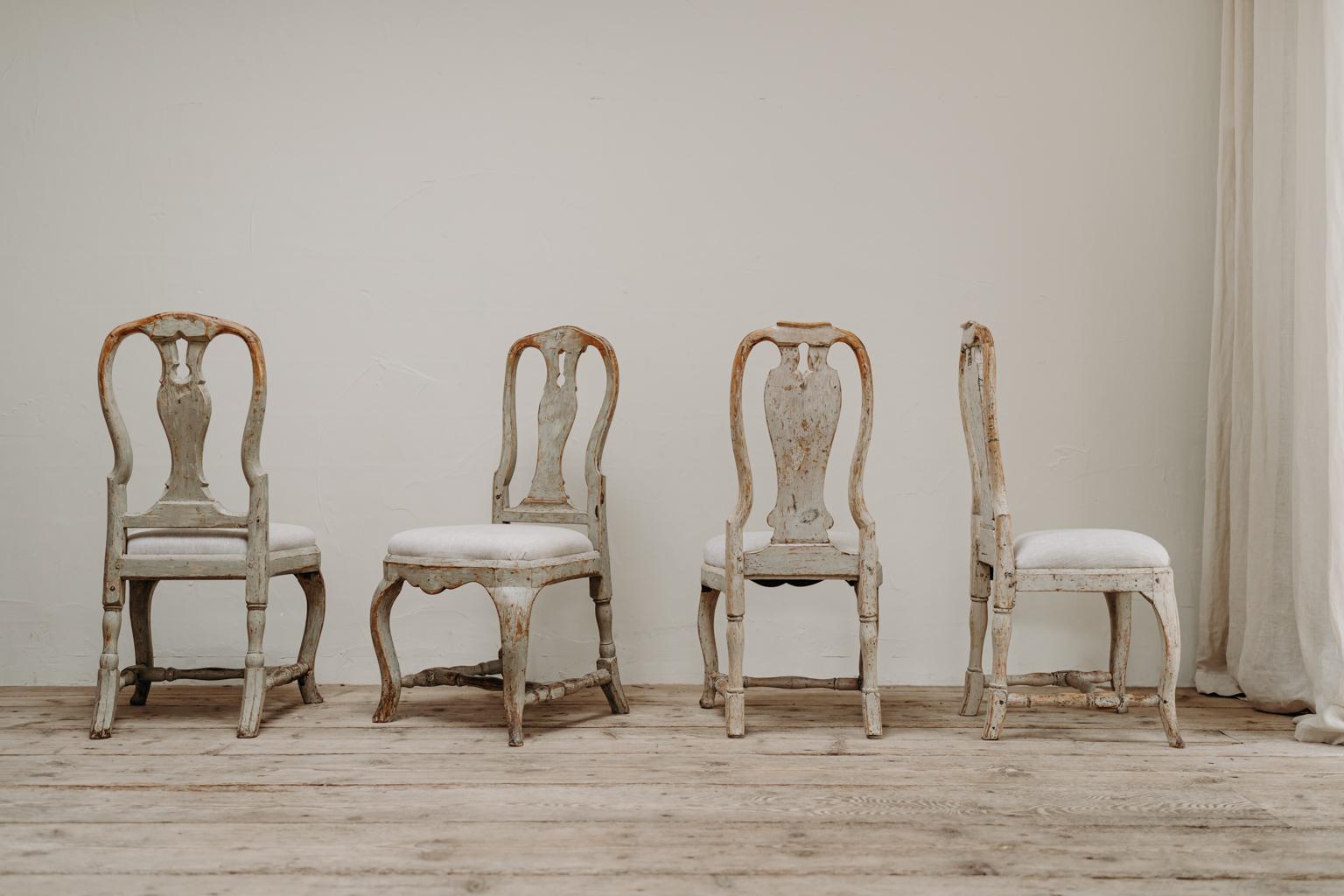 Four 18th Century Swedish Dining Chairs 15