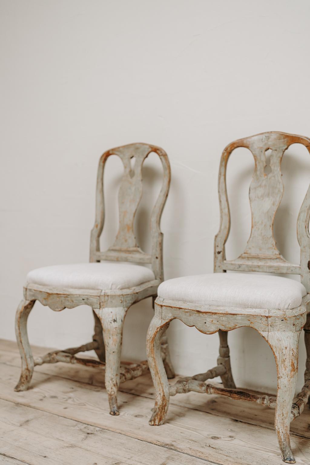 Four 18th Century Swedish Dining Chairs 1