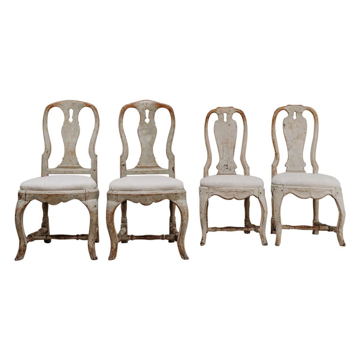 Four 18th Century Swedish Dining Chairs