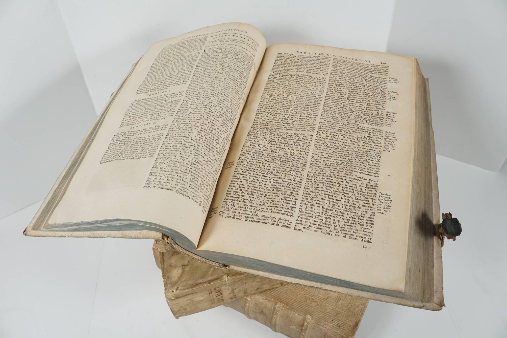 Paper Four 18th Century Vellum Covered Latin Books For Sale