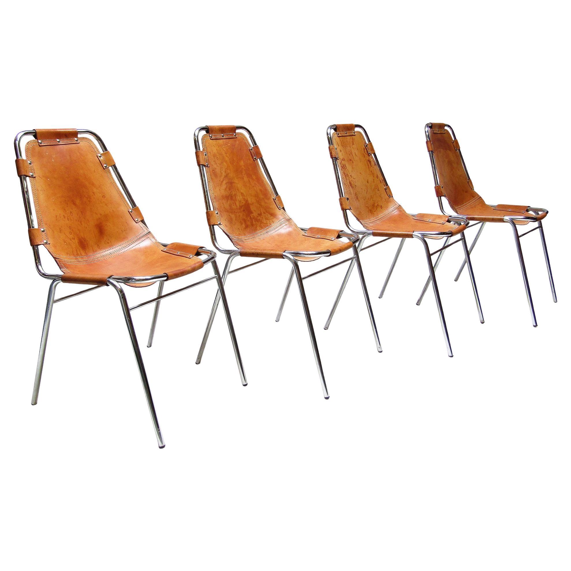 Quatre chaises "Les Arcs" de Charlotte Perriand des années 1960 par Cassina en vente