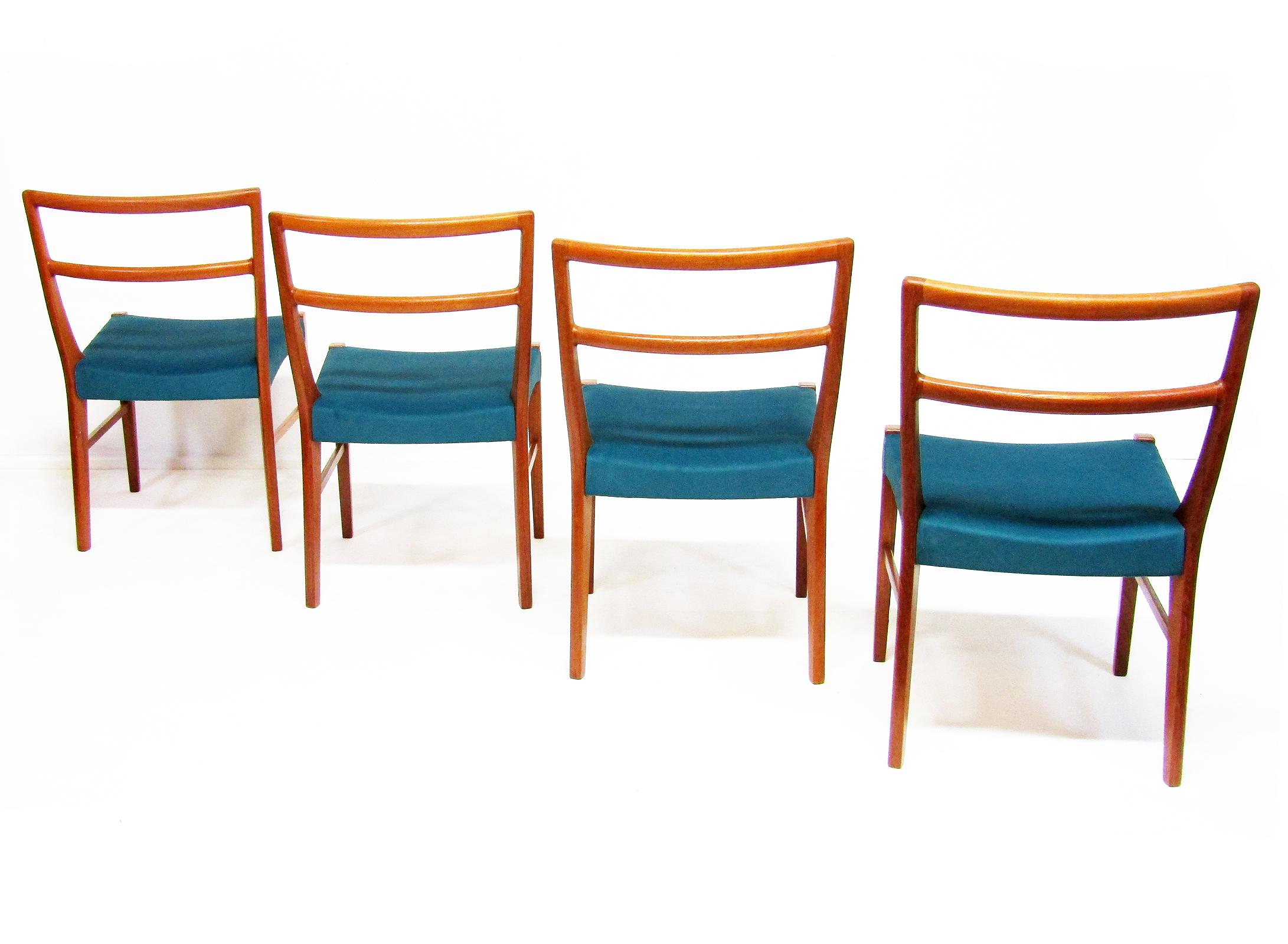 Mid-Century Modern Four 1960s Danish Dining Chairs by Johannes Andersen for Bernhard Pedersen For Sale