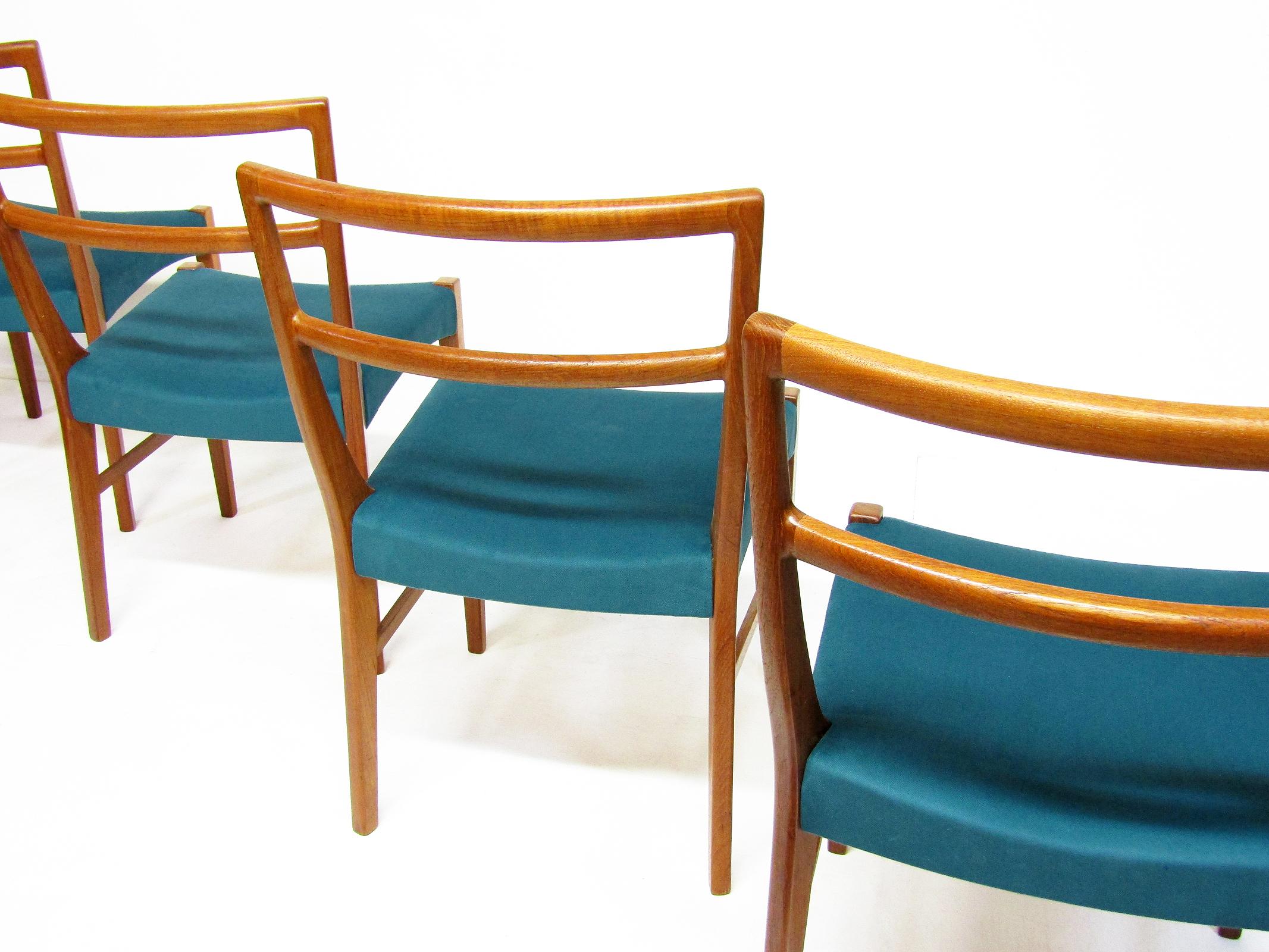 Four 1960s Danish Dining Chairs by Johannes Andersen for Bernhard Pedersen For Sale 3