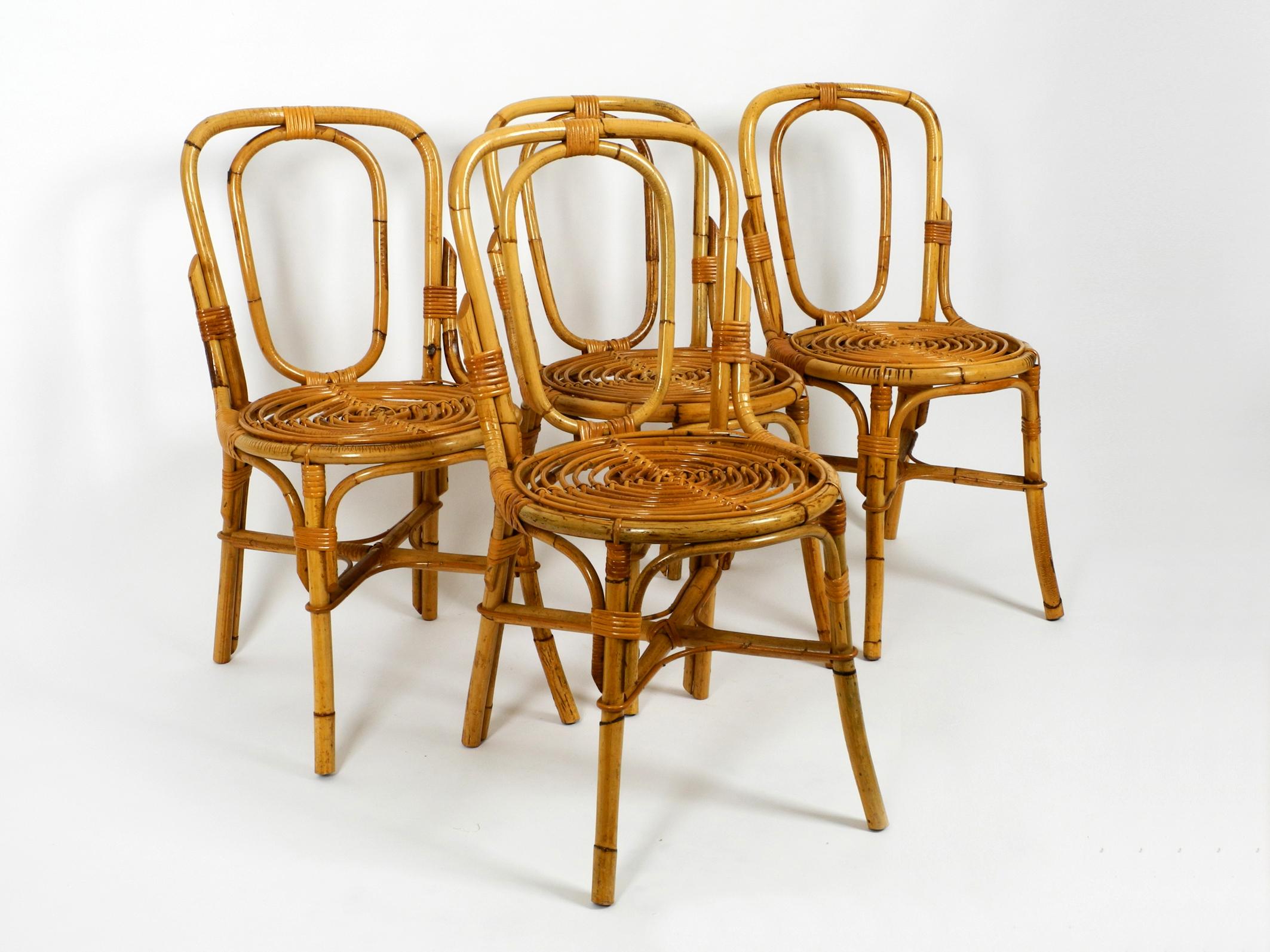 Four 1960s Italian Bamboo Dining Room Chairs in a Very Good Vintage Condition 13