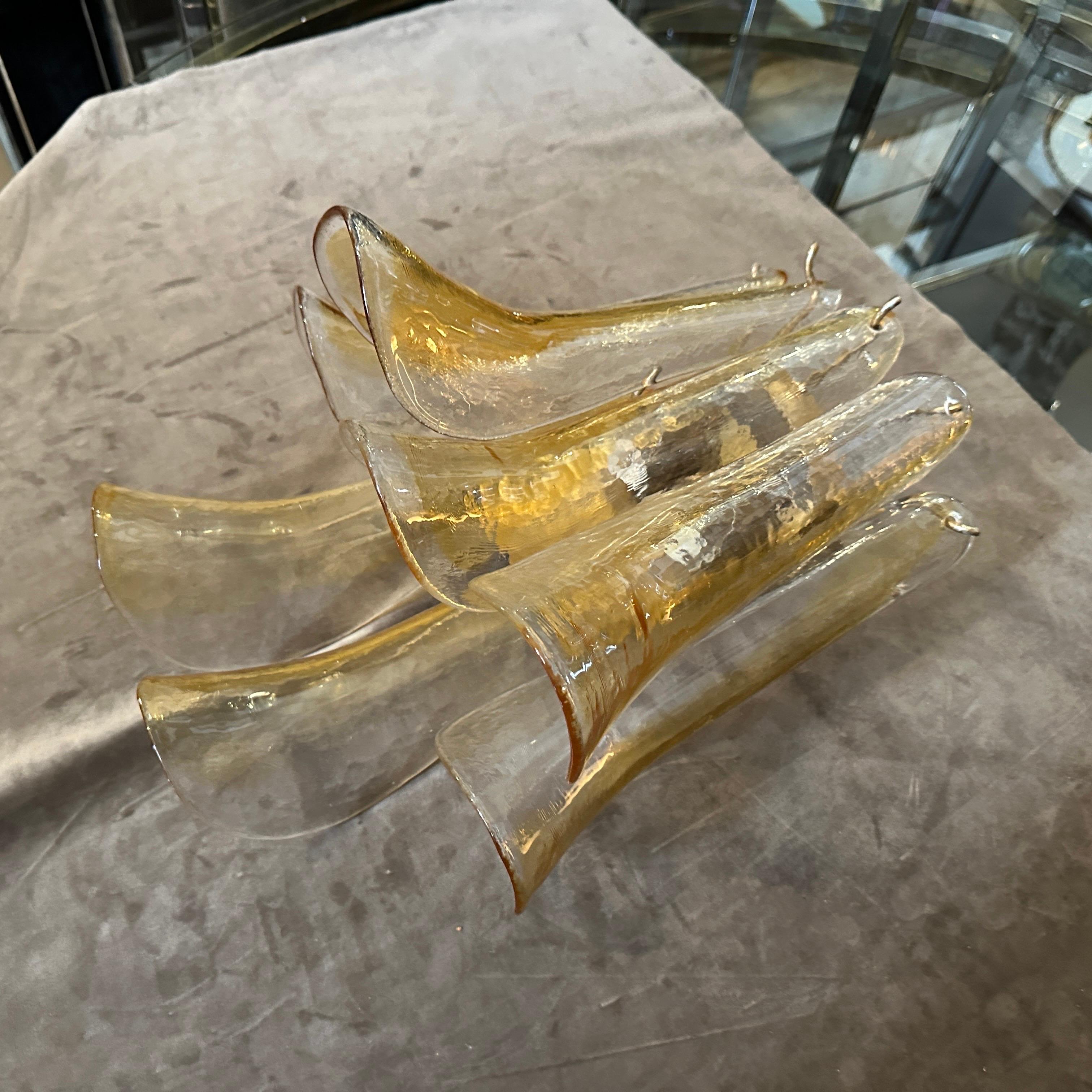 Four 1970s Mid-Century Modern Murano Glass Petal Wall Sconces by La Murrina For Sale 6