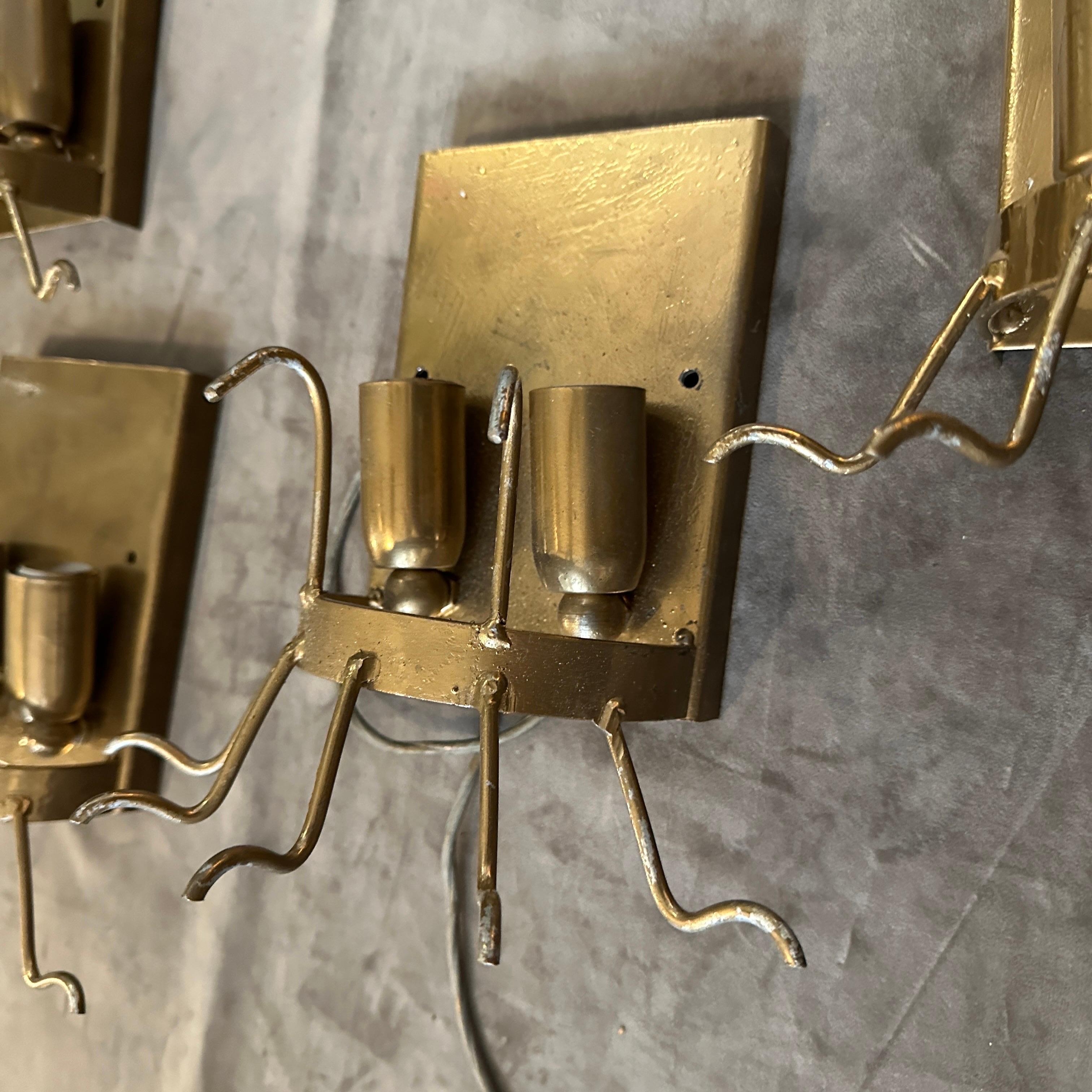 Italian Four 1970s Mid-Century Modern Murano Glass Petal Wall Sconces by La Murrina For Sale