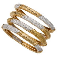 Four 1970s Van Cleef & Arpels Diamond Bangle Bracelets