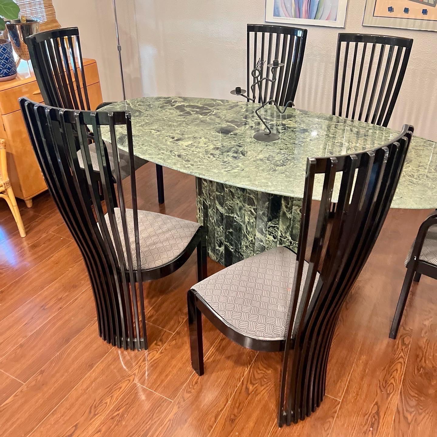 Four 1980s Italian Black Lacquered Dining Chairs by Spa Tonon for Roche Bobois In Good Condition In Houston, TX