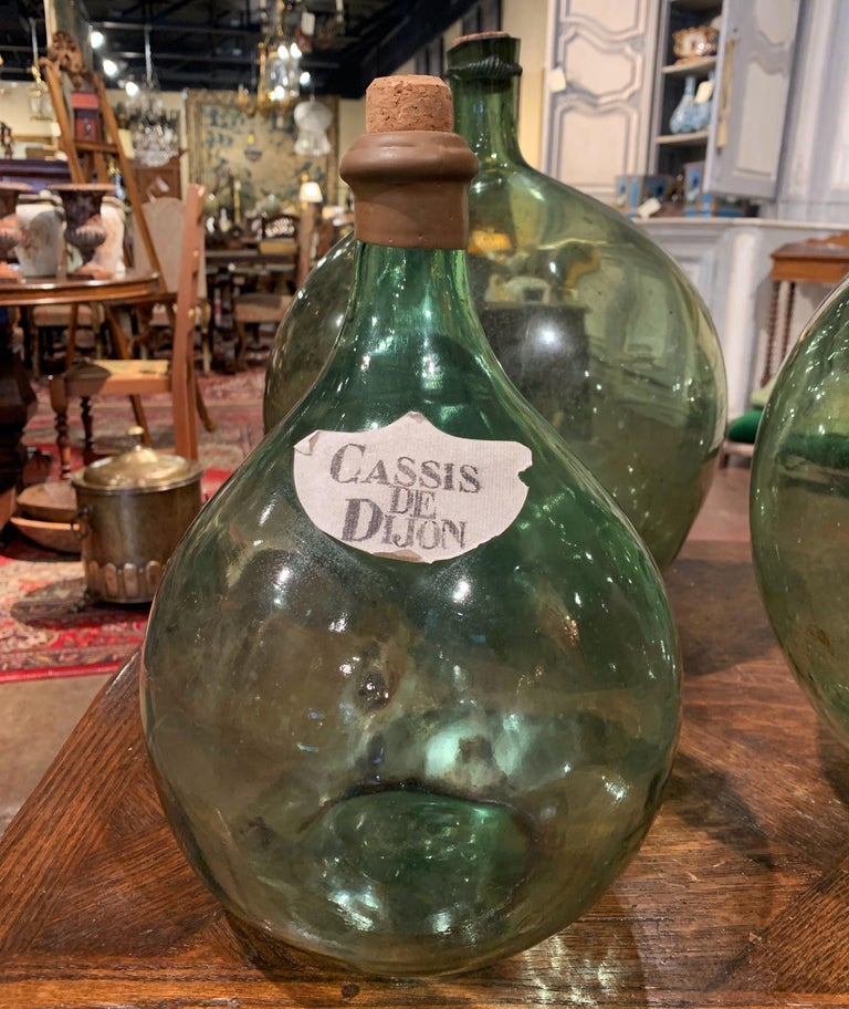 Four 19th Century French Hand Blown Glass Wine Bottles ...