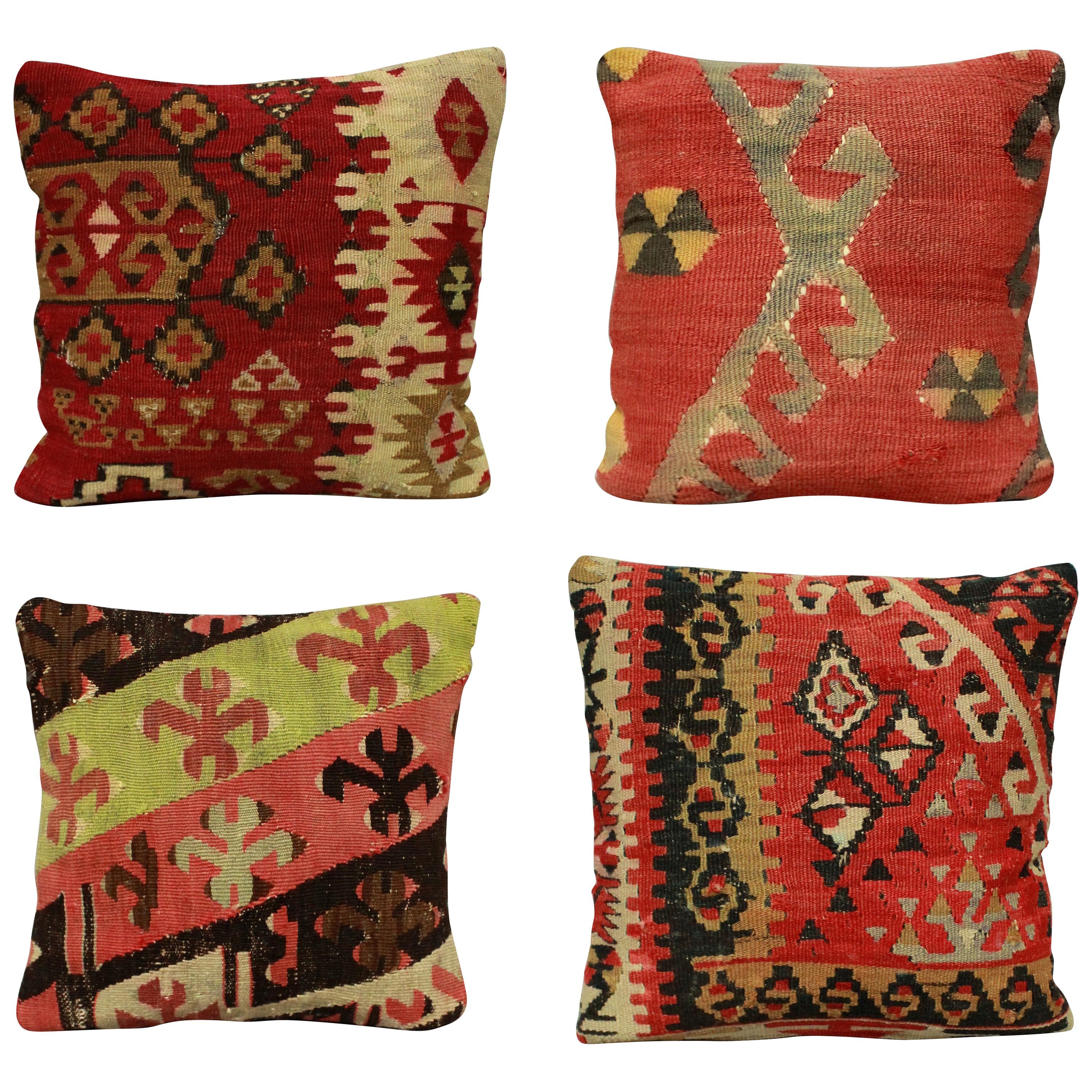 Four 19th Century Kilim Cushions