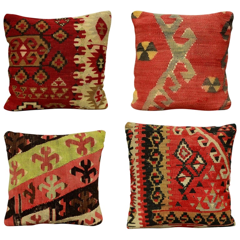Four 19th Century Kilim Cushions For Sale at 1stDibs