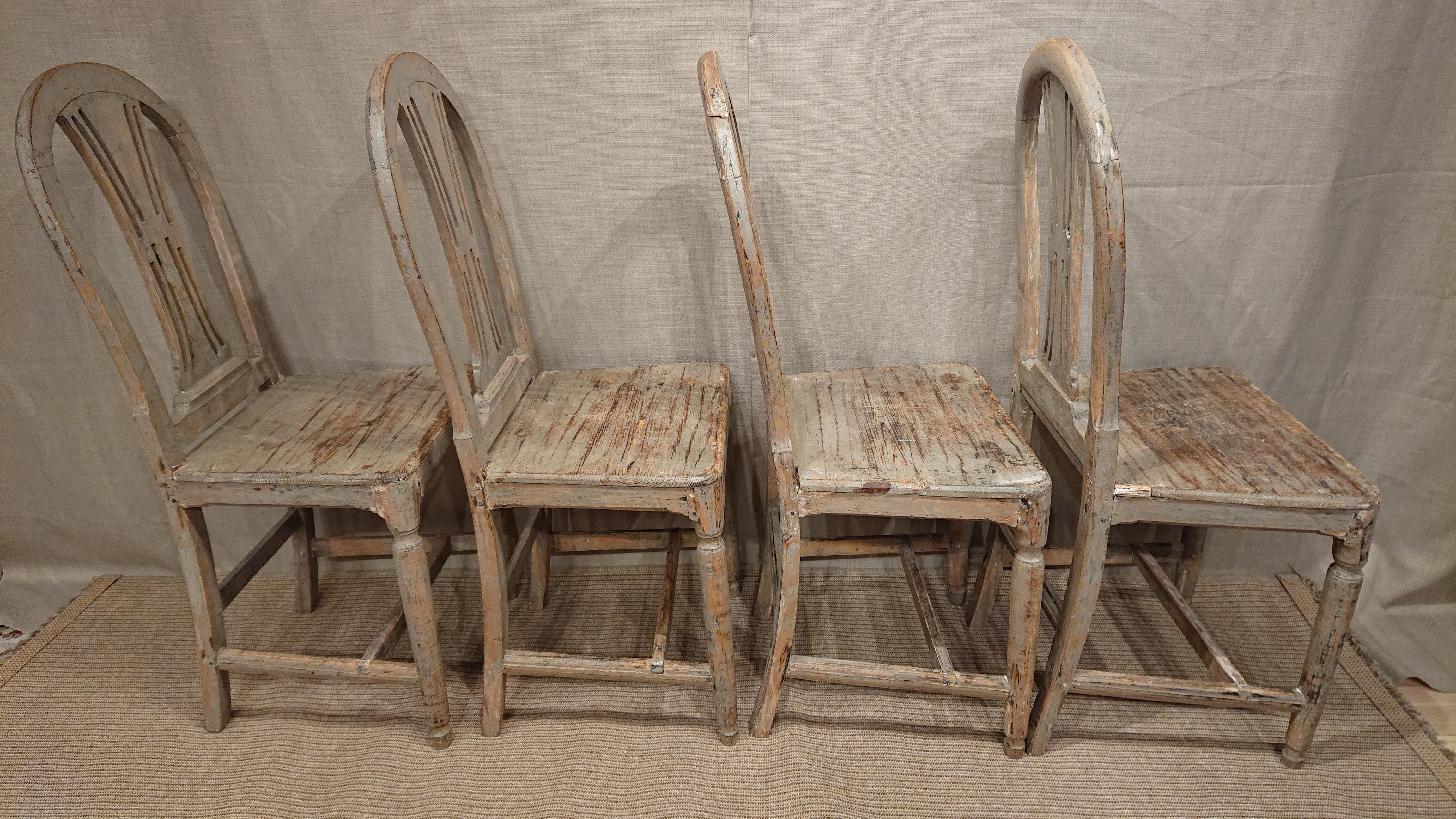 Four 19th Century Swedish Gustavian Chairs with Original Paint Swedish Antiques 5