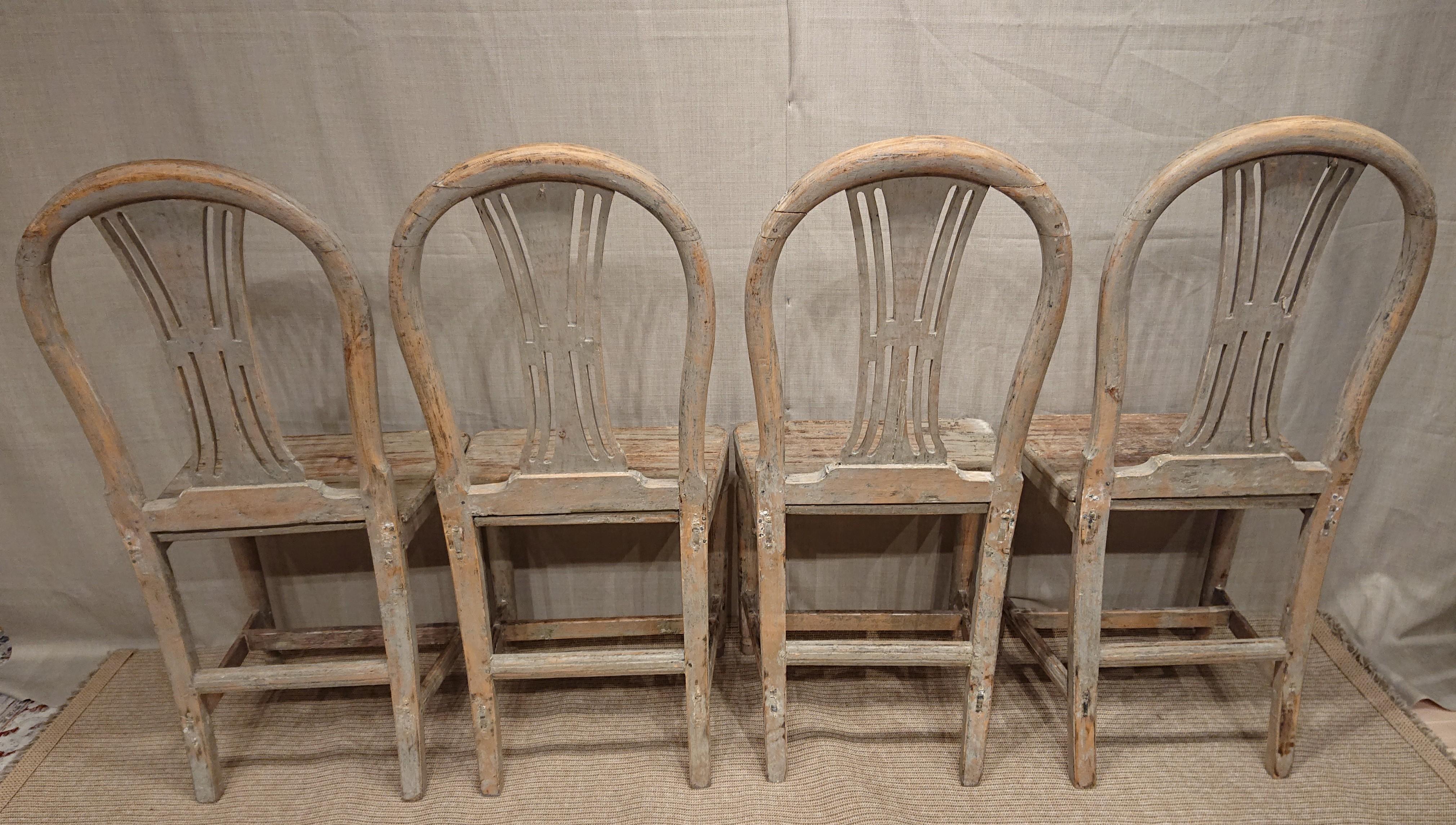 Four 19th Century Swedish Gustavian Chairs with Original Paint Swedish Antiques 4