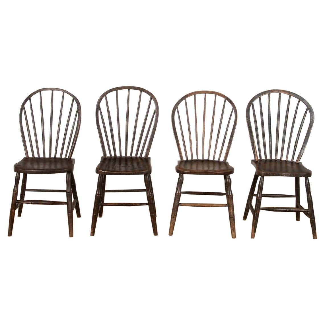 Four 19th Century West Country Hoop and Stick Back Chairs