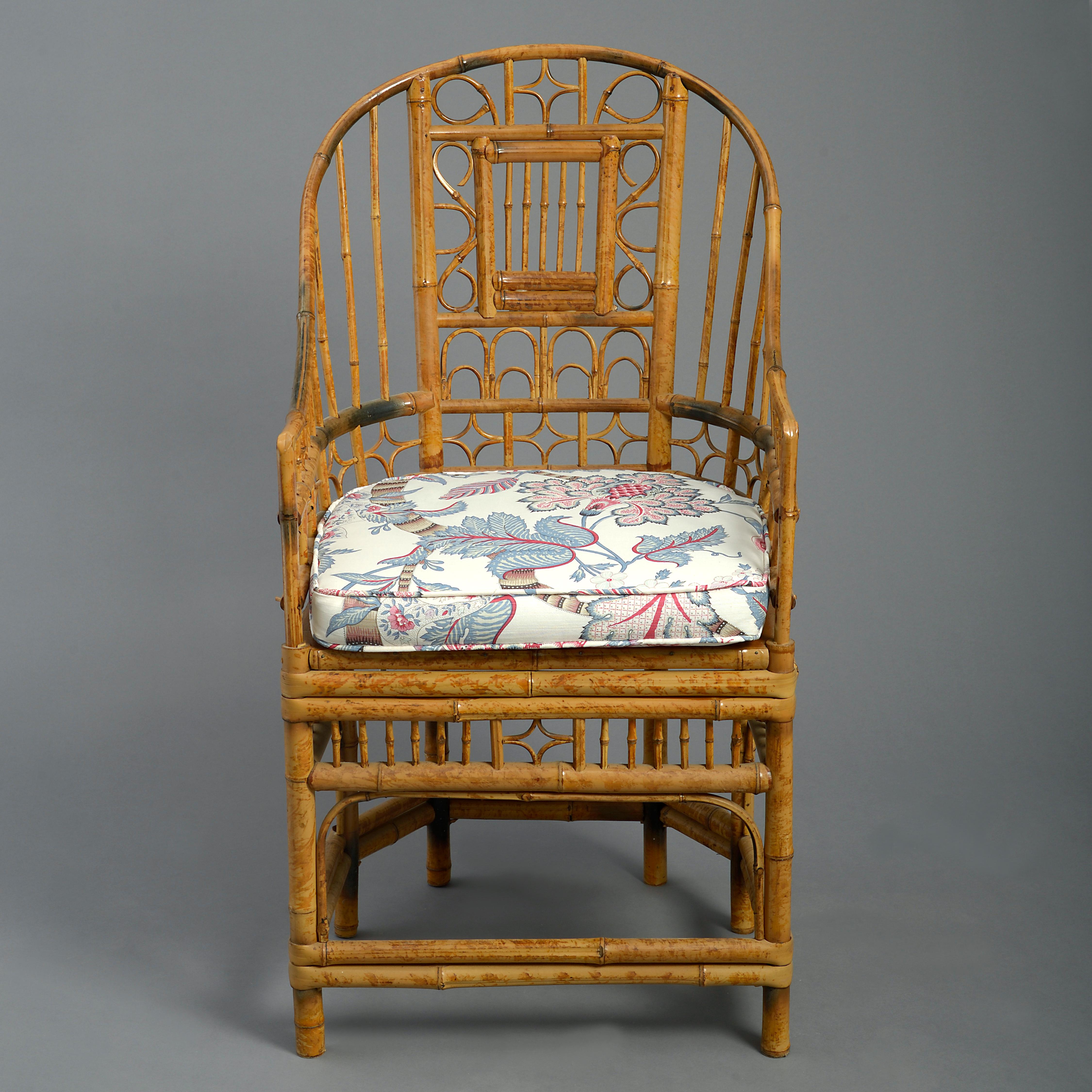Chinoiserie Four 20th Century Chinese Export Bamboo Armchairs