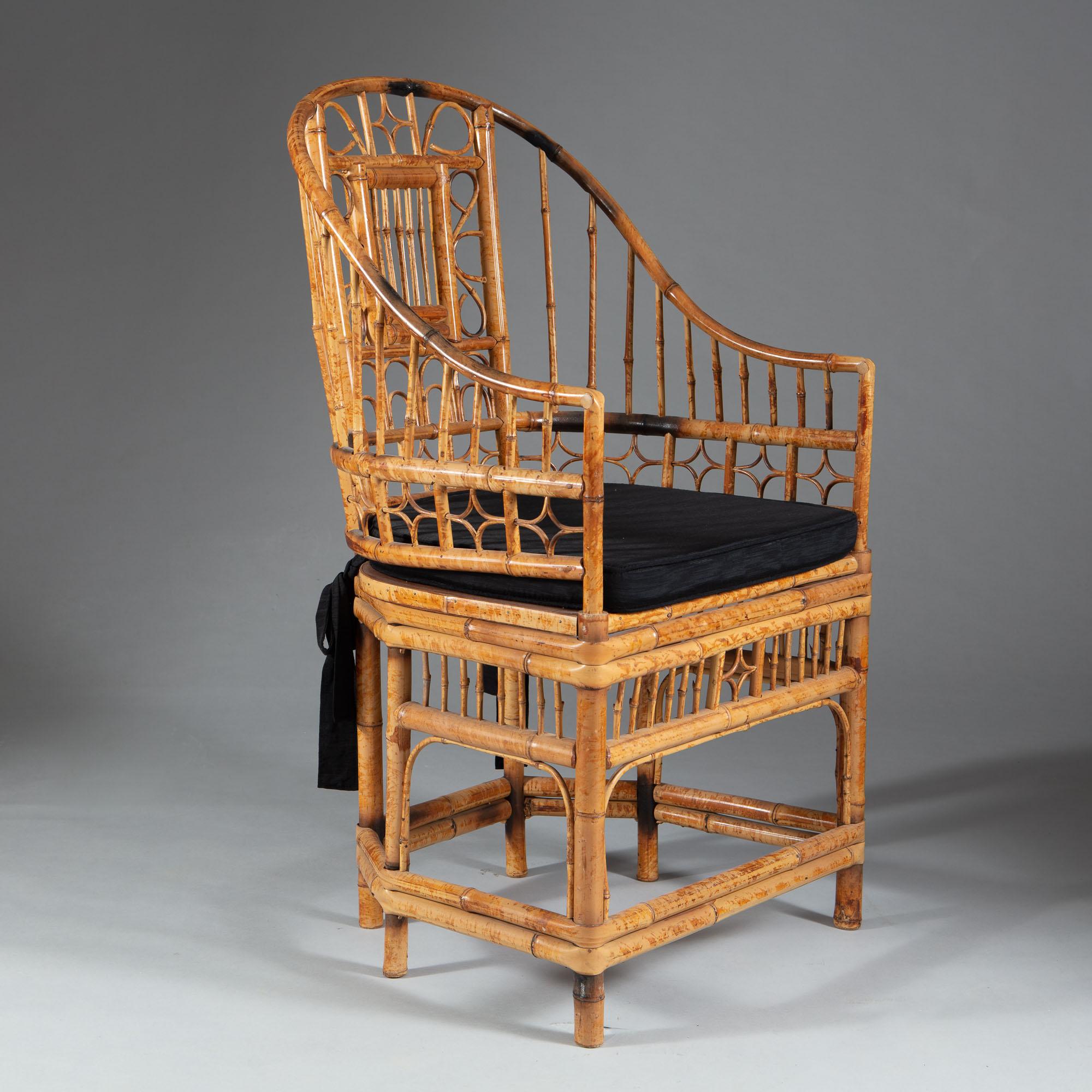 Four 20th Century Chinese Export Bamboo Armchairs 1
