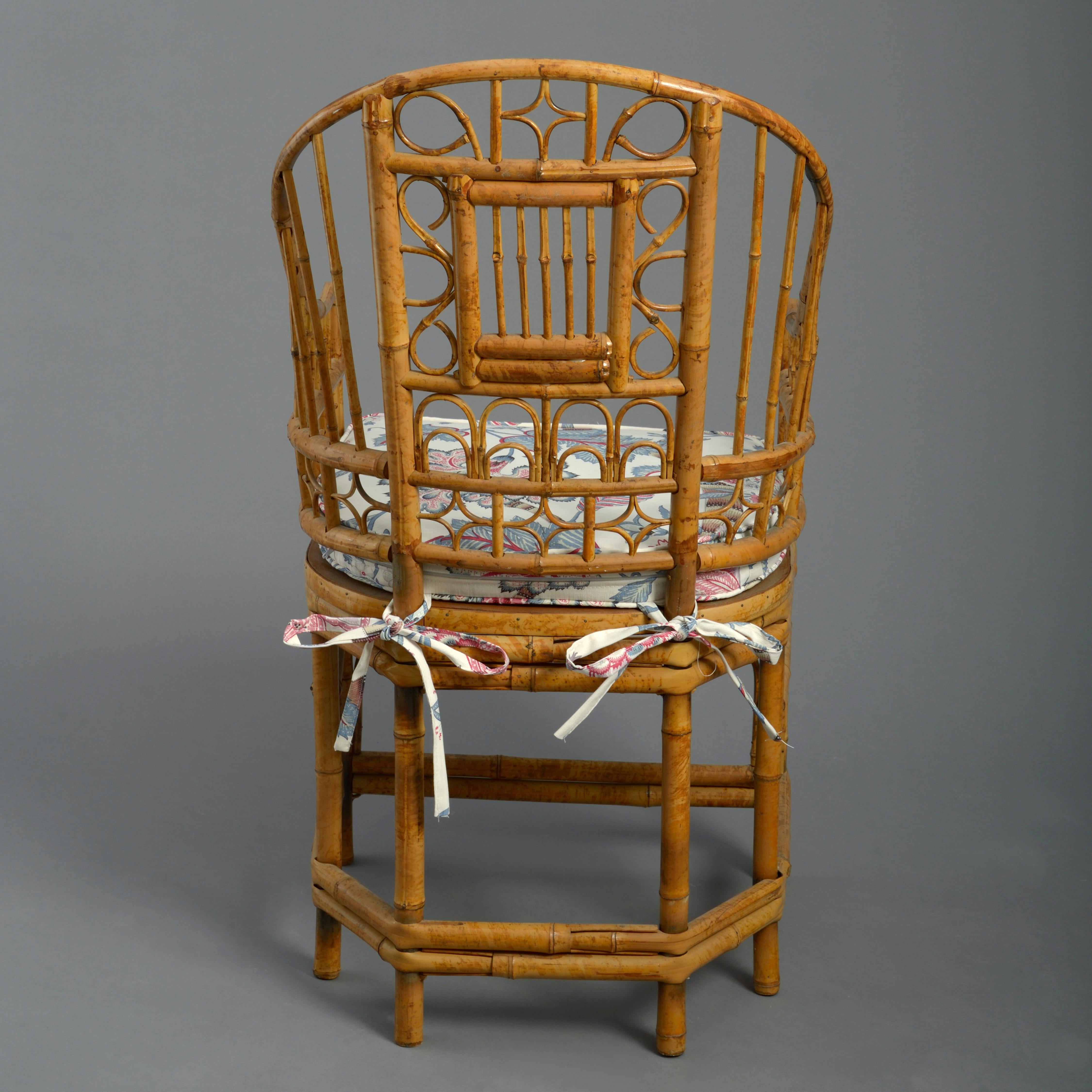 Four 20th Century Chinese Export Bamboo Armchairs 1