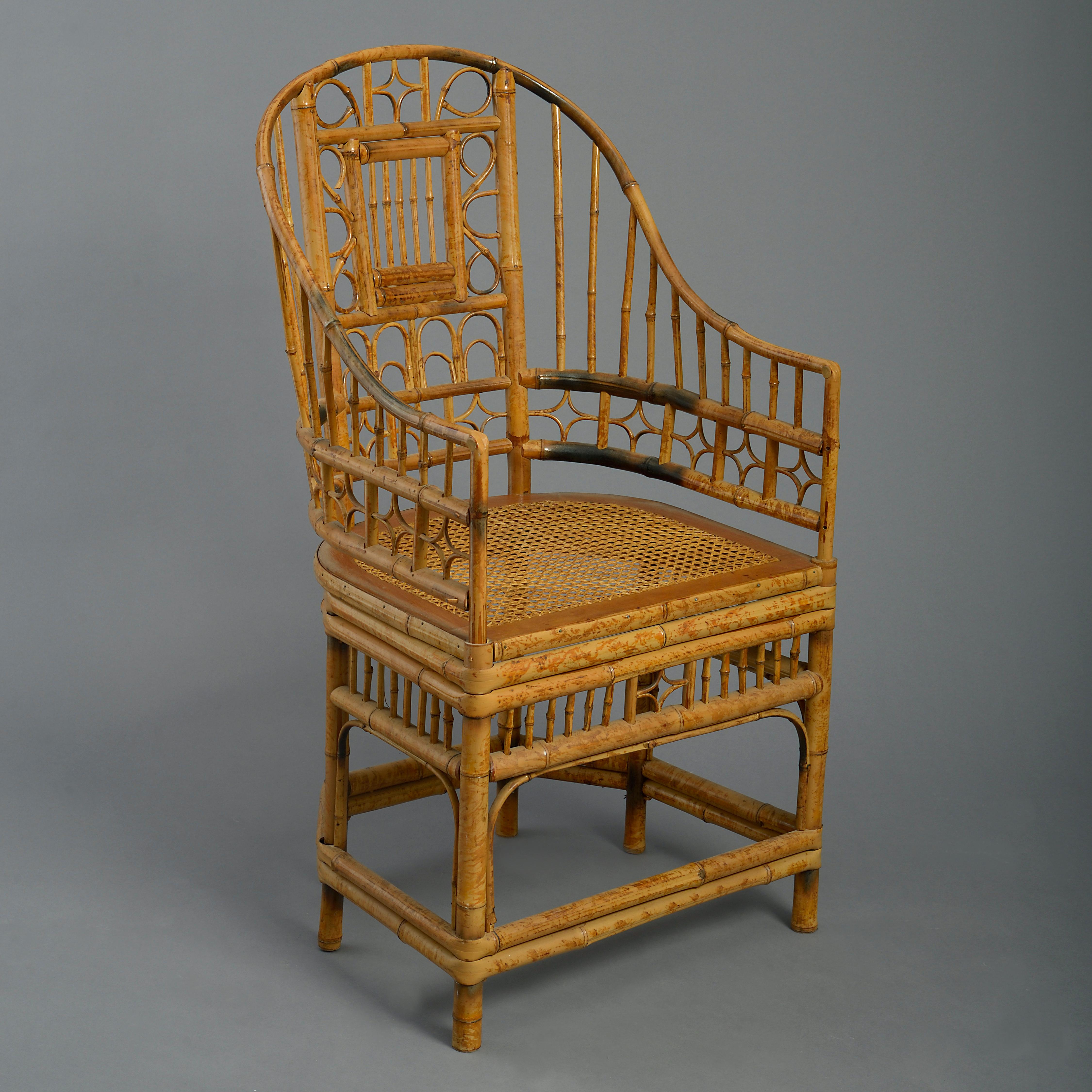 Four 20th Century Chinese Export Bamboo Armchairs 2